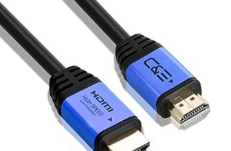 C&E High Speed Ultra HDMI Cable CL3 Rated (15 Feet/4.5 Meter) with Ethernet, Supports (4Kx2K@60HZ), Video 4K UHD 2160p, HD 1080p, 3D, Xbox PlayStation PS3 Audio Return, Latest Version Blue (2 Pack)
