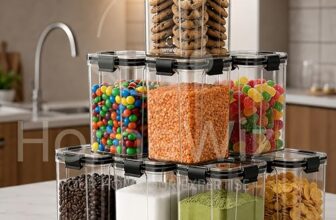 HomeWiz Air-Tight Kitchen Storage Containers Set of 8 (1200 ML Each) | Transparent Plastic Boxes for Fridge, Pantry & Home Organization | Food Grade, Multi-Purpose Storage | Storage Box