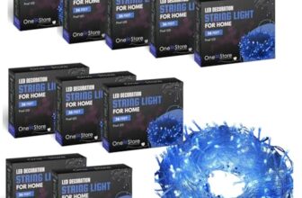 One94Store 36 Ft Blue LED Pixel String Lights | 360° Decorative Serial LED Bulbs on Copper Wire for Diwali, Christmas, Wedding, Party, Indoor & Outdoor Home Decor |Fairy Lights | Pack of 10