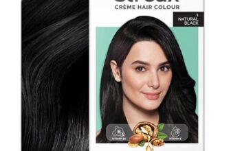 Streax Crème Permanent – 1 Natural Black Hair Colour- 140 Ml, 100% Grey Coverage, Ammonia Free, Long Lasting For Women(Colourant Tube 60G,Developer Bottle 60Ml,Conditioner 20G)