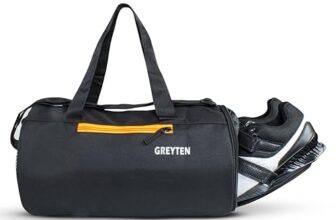 GREYTEN Gym Bag for Men & Women with Shoe Pocket, Duffel Bag for Sports, Gyms, Duffel Bag Gym Bag, Polyester Sports Duffle/Shoulder Bag for Tennis, Dance, Golf, Football, Crossfit & Swimming (Black)