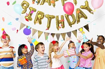Crackles Happy Birthday Golden Foil Balloons in Capital Letters Upper Case for Birthday Decorations