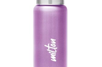 MILTON Aqua 500 Stainless Steel Water Bottle 485 ml, Single Walled, ISI Certified I Leak Proof Lid, Rust Proof I For School, Office, Gym I Purple