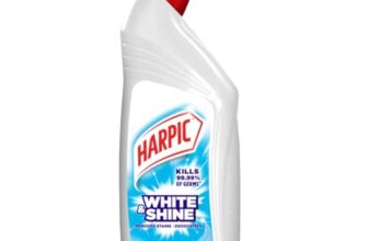 Harpic 1L – Bleach, White and Shine Disinfectant Toilet Cleaner Liquid