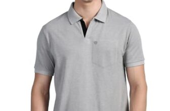 Lux Cozi Men’s Half Sleeve Soild Casual T-Shirt with Chest Pocket_COZI_2122_GM_XL_1PC Grey Melange