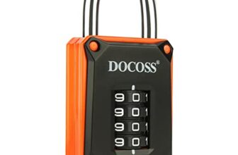 DOCOSS Zinc Strong Number Lock for Door/Combination Padlock, Gate, Gym Locker – Orange Black (1 Pack)
