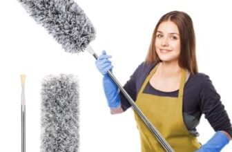 Rorian Microfiber Feather Duster with Extendable Long Pole (100 Inches), Bendable Head for Cleaning High Ceiling Fans, Interior Roof, Cobwebs – Washable & Telescopic Long Handle Cleaning Tool (S2)