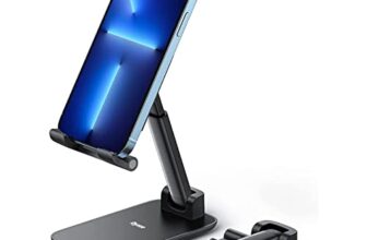 Dyazo Height Adjustable, Angle Adjustable, Fully Foldable, Anti-Slip Tabletop Mobile Phone Stand/Holder Compatible for Vivo, Oppo, iPhone, Samsung and All Mobile Phones