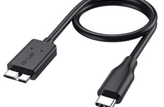 rts Type C USB C Micro B External Hard Disk Drive Hdd Wire 3.1 USB Cable Compatible With iPhone 15 Plus/15 Pro Max, Seagate/WD/Samsung, Toshiba/Maxtor/Lacie/Macbook Pro Air Black (3FT/1Meter)