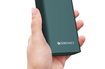 ZEBRONICS EnergiTank 20MR1, Metal Power Bank, 20000 mAh, 22.5W Super Fast Charging PD 3.0 (PPS), Dual Type C & USB Port, LED Indicator, for iPhone, Android, Tablets, Airpods (Midnight) (Olive)