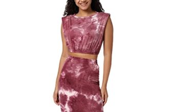 Campus Sutra Women’s Wine Tie-Dye Crewneck Sleeveless Regular Fit Co-Ords Set for Casual Wear | Clothing Set Crafted with Comfort Fit and High Performance for Everyday Wear