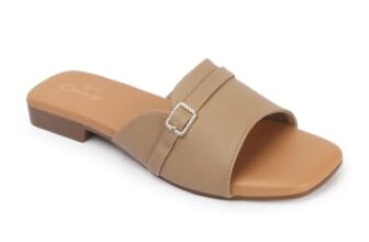 Chinraag Flat Sandal for women and Girl’s Colour : Beige