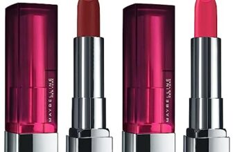 Maybelline New York Color Sensational Creamy Matte Lipstick, 696 Burgundy Blush, 3.9g and Maybelline New York Color Sensational Creamy Matte Lipstick, 630 Flaming Fuchsia, 3.9g