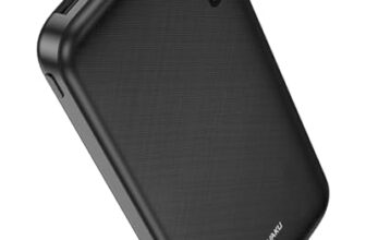 10000mAh Power Bank Portable Slim Design with Dual USB Port Lithium Polymer Battery Compatible with iPhone, Samsung, OnePlus & All Smartphones- Black