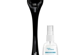 Man Matters 1.00 mm Derma Roller with Disinfectant | With 540 Titanium Alloy Needles | Promotes Beard & Hair Growth & Reduces Acne Scars | Safe & Effective to Use