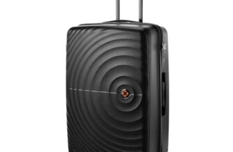 Nasher Miles Polypropylene Spinner Seattle Hard-Sided Check-in Luggage 28 inch | 75cm | 8 Wheels Large Trolley Bag for Travel | Suitcase (Black)