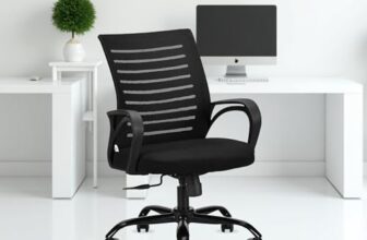 IAFA FURNITURE® Diego Mid-Back Mesh Office Chair | 3 Year Warranty | Ergonomic Study | Computer Chair with Revolving Base | Tilting & Height Adjustable Mechanism | Heavy-Duty Metal Base (Black) (DIY)