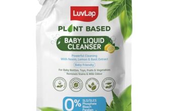 Luvlap Plant Based Liquid Cleanser Refill pack – 1000ml (Powered by Plant) With Neem, Lemon & Basil, For Feeding Accessories, Toys, Fruits & Vegetables, 100% Food Grade, pH Balanced, No added Color