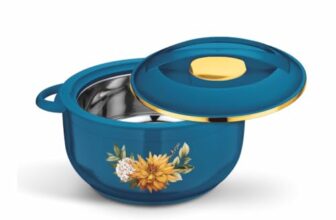 Asian Plastowares Nova Casserole 1600ml | Premium Insulated ISI-Certified Hotpot | Elegant Serveware Set | Kitchen Gift Combo with Box | Blue