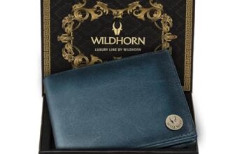WildHorn RFID Protected Leather Wallet for Men,Blue