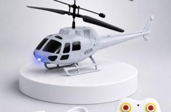 VEZIMON Toy Helicopter Gravity Sensor for Boys/Kids Age 5 + Years, Indoor Palm Sensing Helicopter, 750 RPM, Rechargeable Helicopter with LED Lights (Millitary Gray)