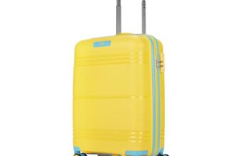Skybags Cabin Paratrip Hardshell Luggage (55 Cm) | Polypropylene Luggage 4 Wheel Inline Trolley Bag with 8 Wheels | Bumblebee | Unisex, Small, Yellow