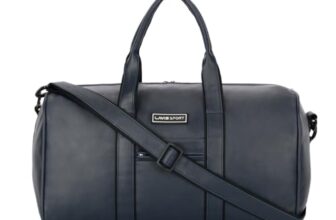 Lavie Sport Captain 32L Synthetic Leather Unisex Travel Duffle Bag (Navy)