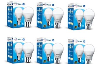 Wipro Tejas 12w LED Bulb for Home & Office |B22 LED Bulb Base |Cool Day White Light (6500K) |4Kv Surge Protection |High Voltage Protection |Eco Friendly Energy Efficient | Pack of 6