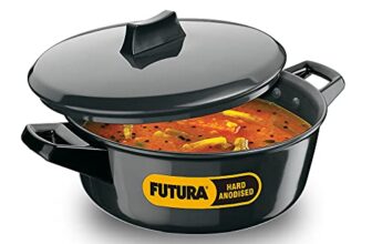 Hawkins Futura 3 Litre Cook n Serve Bowl, Hard Anodised Saucepan with Hard Anodised Lid, Induction Pan, Sauce Pan for Cooking and Serving, Black (IACB30) (Aluminium)