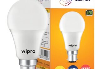 wipro Garnet 7W LED Bulb for Home & Office |Warm White (2700K) | B22 Base|220 Degree Light Coverage |4Kv Surge Protection |400V High Voltage Protection |Energy Efficient | Pack of 1