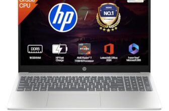 HP 15 Smartchoice, AMD Ryzen 7 7735HS (16GB DDR5,512GB SSD) FHD, Anti-Glare, Micro-Edge, 15.6”/39.6cm, Win11, M365 Basic(1yr)* Office24, Silver, 1.59kg, fc1038AU, FHD Camera w/Shutter, Backlit Laptop