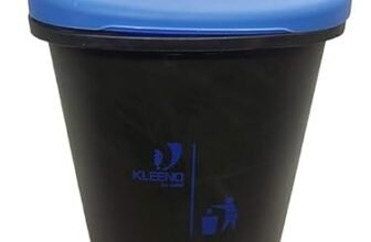 Cello Plastic Pedal Step-On Garbage Dustbin 50 Ltr, Black-Blue