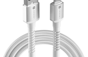 Portronics Konnect X USB-A to Micro USB Fast Charging Cable With Max 3A Output,Fast Charging & Data Transfer, Nylon Braided, Aluminium Alloy Shell, 1M Length compatible with Micro usb Devices(White)
