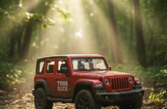HOMOZE Pull Back Thar Rock Jeep Toy Car for Kids | Metal Body SUV with Opening Doors, Lights & Sound | Off-Road Die-Cast Vehicle Toy for Boys & Girls