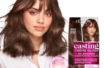 L’Oréal Paris Casting Crème Gloss Hair Color With Glycolic Gloss Complex | 5X Glossier Hair Color | Shade 500 – Medium Brown | 60g + 40ml + 60g
