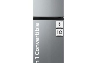 Midea 233L 2 Star Convertible 9-In-1 Inverter Compressor Frost Free Double Door Refrigerator with Multi Air Flow, Smart⁺ Cooling (MDRT359FGI50IN1, Active C Fresh Deodorizer, Crystal Silver, New 2026)