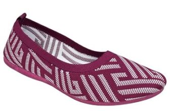 AJANTA Women’s Stylish Knitted Ballerinas | Premium Slip-On Flat Jutis & Bellies | Lightweight, Non-Slip Dailywear Shoes Pink