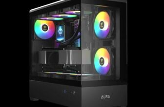 GAMDIAS Aura GC106 Panoramic ARGB Mid-Tower Gaming Cabinet with 6 Built-in Fans | Tempered Glass | High Airflow | ATX Support