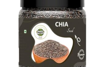 HAPPY HARVEST Raw Chia Seeds | Raw Seeds | Chia Seeds for Eating | Healthy Snacks | Calcium and Protein Rich Seeds (1kg)