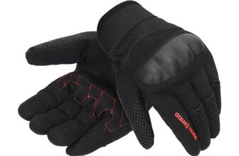 Royal Enfield Aeroflex Riding Gloves | Construction: 100% Polyester Air Mesh, Poly Stretch Fabric & Microsuede | Impact Protection: TPR Knuckle Protectors | Excellent Airflow: Airmesh Panels| Black L