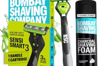 Bombay Shaving Company Sensi Smart 3 Razor and Charcoal Shaving Foam Combo | 3 Blades Shaving Razor For Men | Charcoal Shaving Foam, 50g