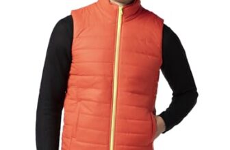FYLTR Men’s Sleeveless Puffer Jacket with Neon Trims – Stand Collar | Full Zipper | Side Pockets | Shaped Hem
