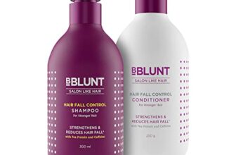 BBLUNT Hair Fall Control Shampoo & Conditioner Combo with Pea Protein & Caffeine for Stronger Hair – (300 ml + 250ml)