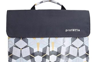 Protecta Charlie 14.1 Inch Stylish Laptop Bag for Women & Men, Ideal as Office Hand Bag or as Sling Bag Soft Velvety Interiors & Water Repellent Outer Fabric – (Compass Print)