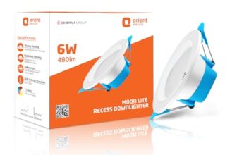 Orient Electric Moonlite 6W LED Ceiling Light, Cool White Light, Round, Pack of 1, Recessed Ceiling LED Light, Suited for 3 inch Junction Box (Aluminium) (6W, Pack of 1)