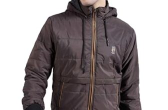 The Indian Garage Co Men’s Polyester Hooded Standard Length Casual Jacket (0521-Jkt-76-05_Red_M)