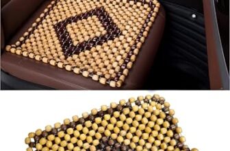 SARTE Wooden Beads for Car Seat Ultra Comfort Wooden Beads Cover Acupressure Sitting Bead Seat Wooden Cushion Pad for All Type of Chairs (Beige, 1Pc)