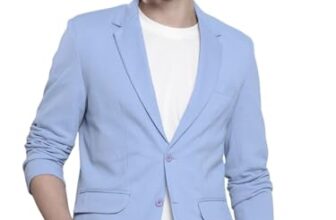 The Indian Garage Co Men Lavender Self Design Slim Fit Single-Breasted Casual Blazer (Lavender_M)
