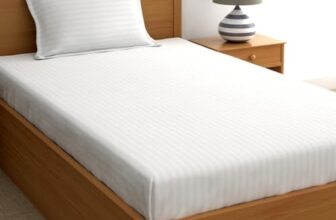 IVAZA 220 Cotton Feel Glace Cotton 1 Single Bedsheet with 1 Pillow Cover (90X60 Inch) White