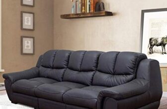 CASASTYLE – Zavia 3 Seater Sofa Set in Leatherette (Black) – Super Fluffy & Super Comfortable Collection